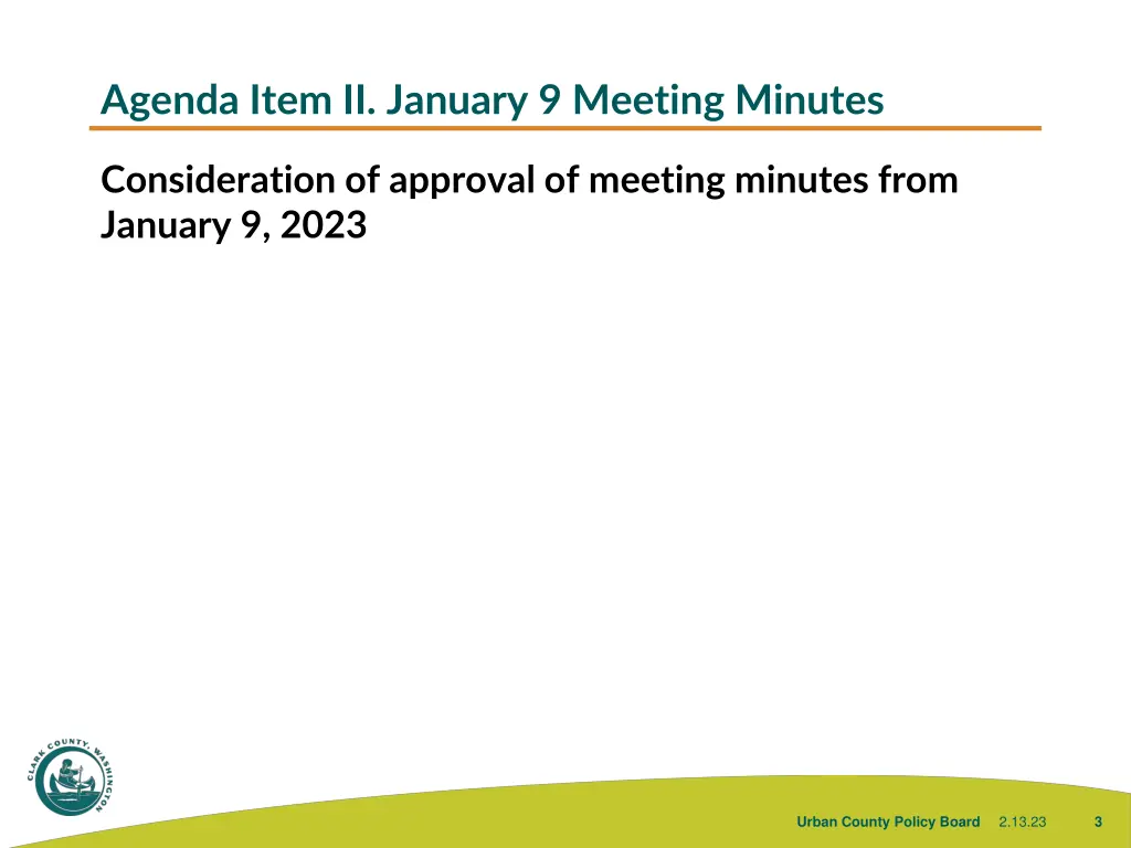 agenda item ii january 9 meeting minutes