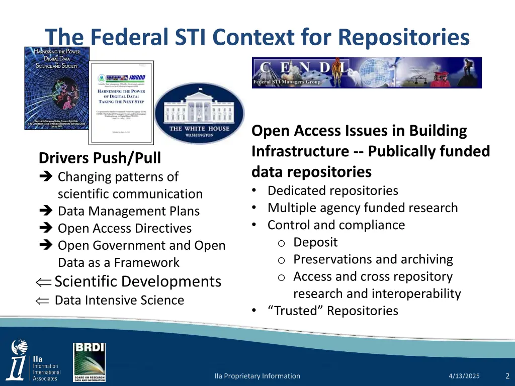 the federal sti context for repositories