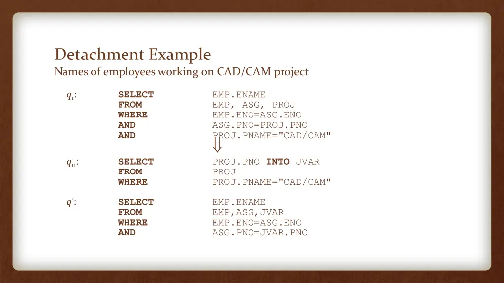 detachment example names of employees working
