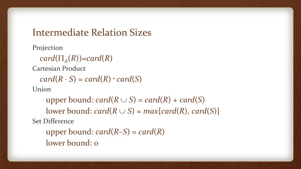 intermediate relation sizes 1