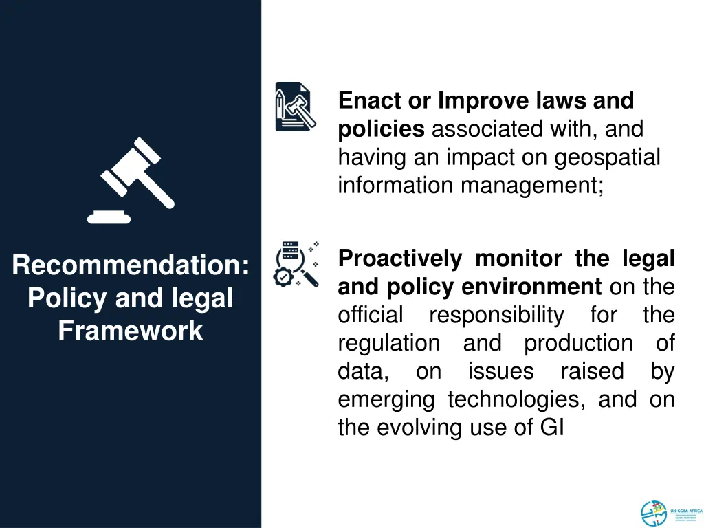 enact or improve laws and policies associated
