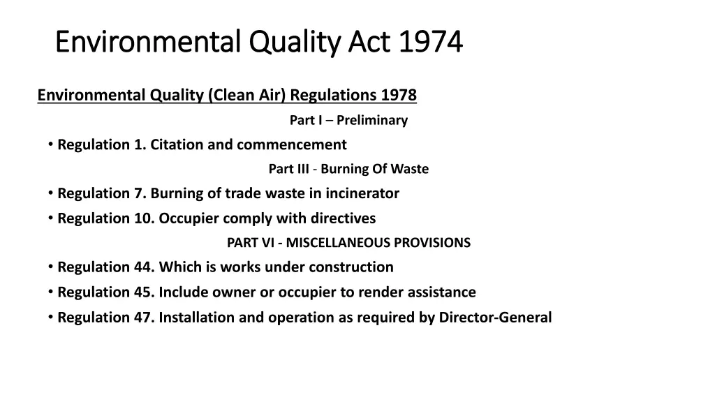 environmental quality act 1974 environmental