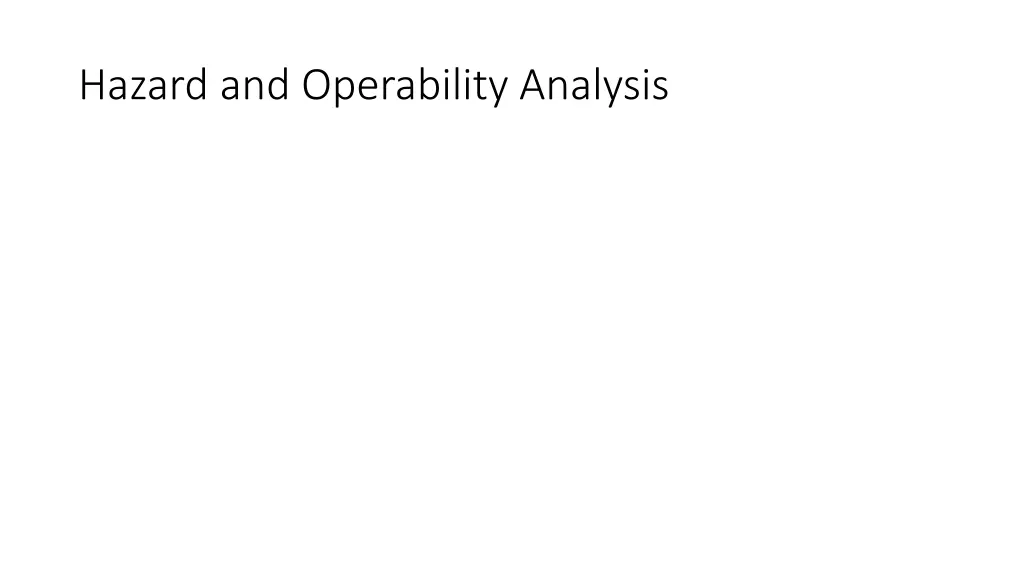hazard and operability analysis