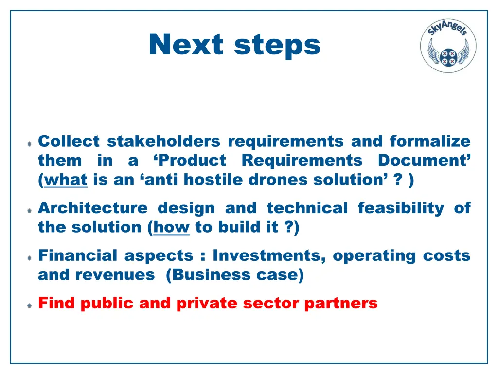 next steps