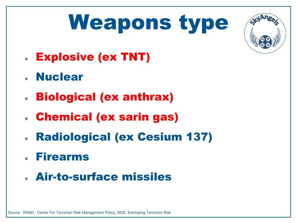 weapons type