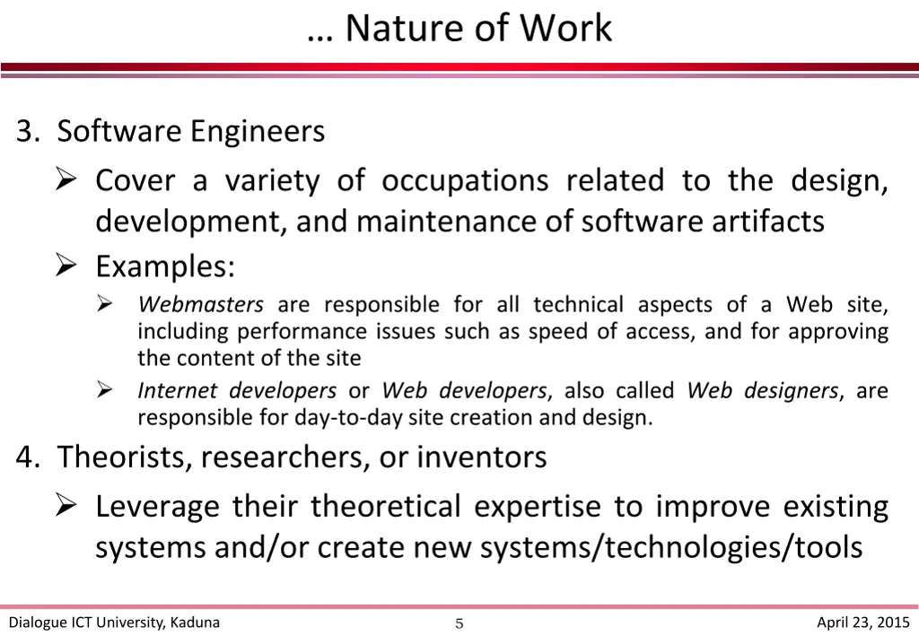 nature of work 1