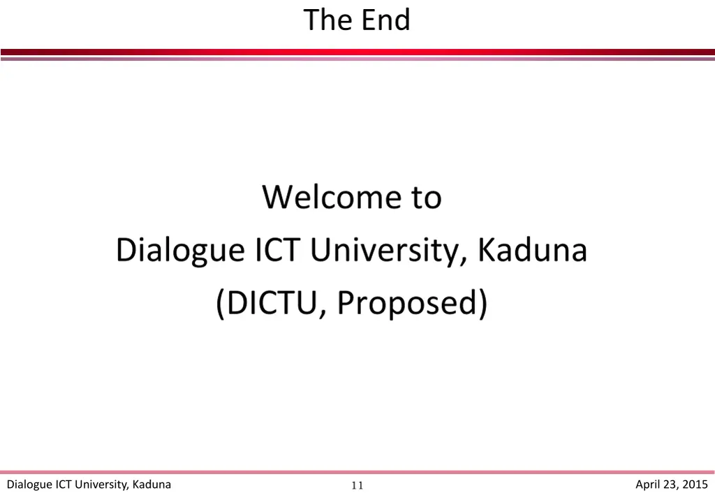 the end