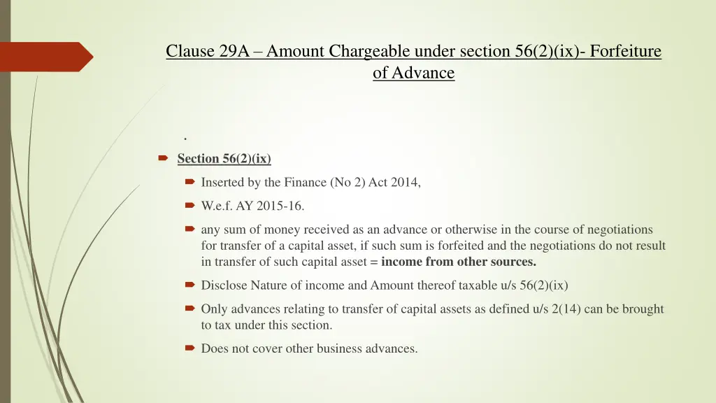 clause 29a amount chargeable under section