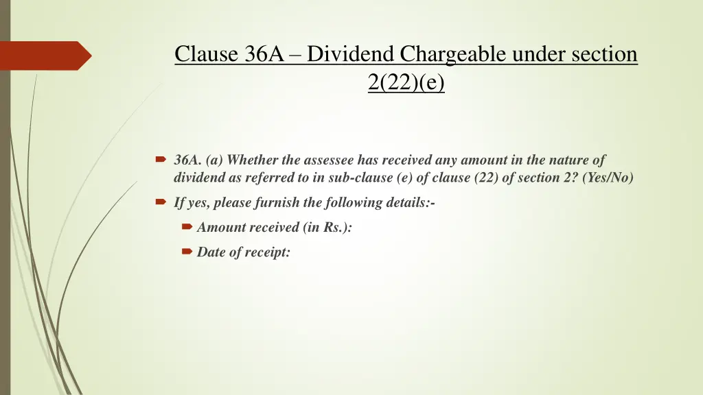 clause 36a dividend chargeable under section