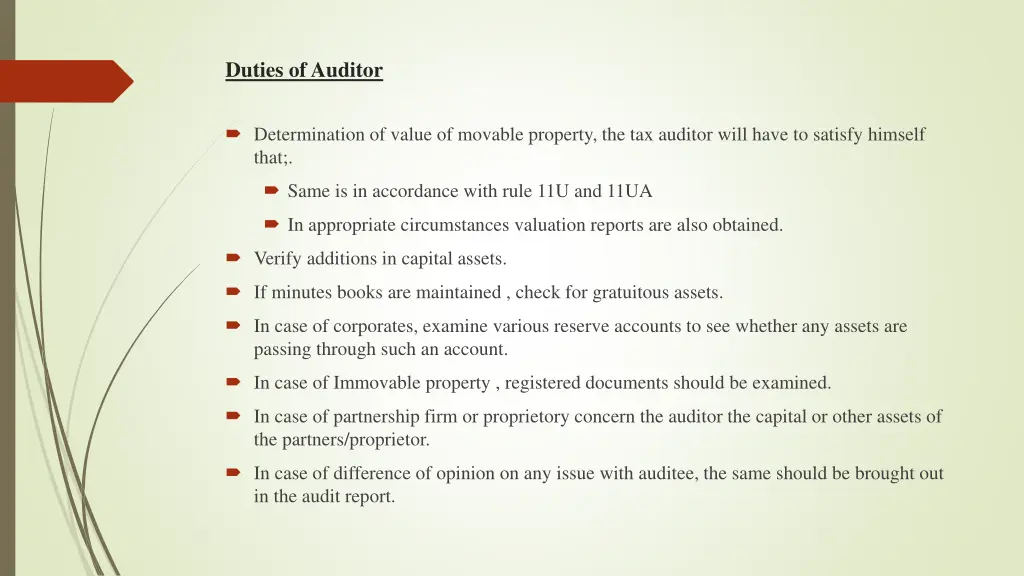duties of auditor