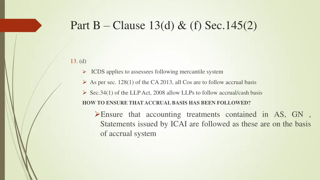 part b clause 13 d f sec 145 2