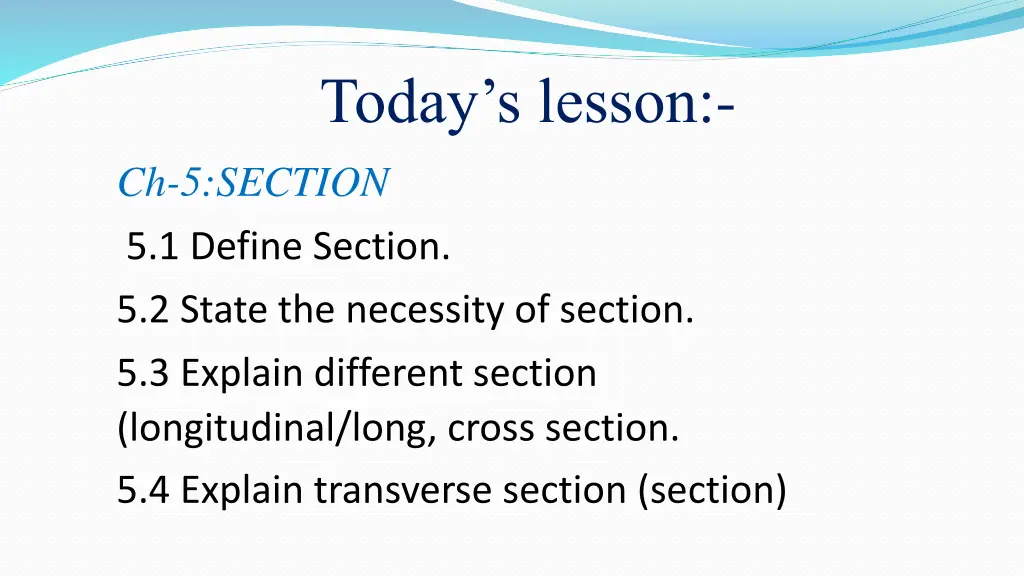 today s lesson ch 5 section