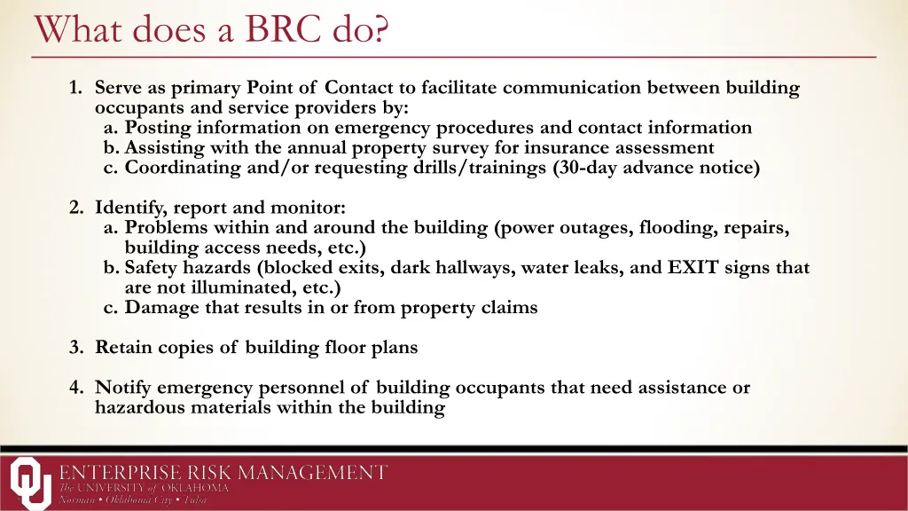 what does a brc do