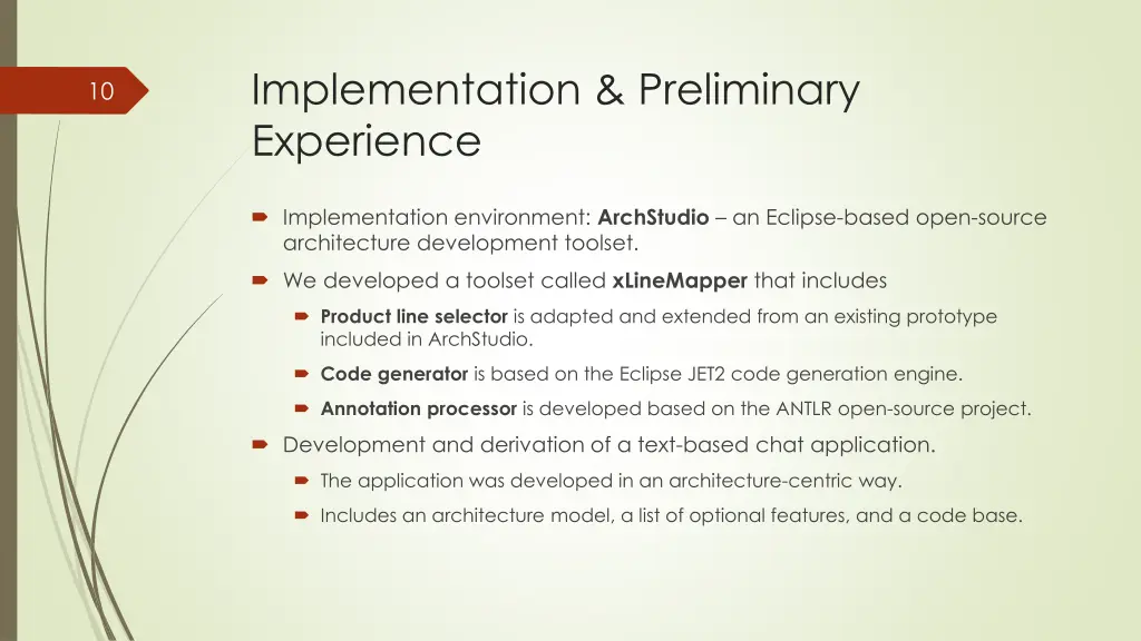 implementation preliminary experience