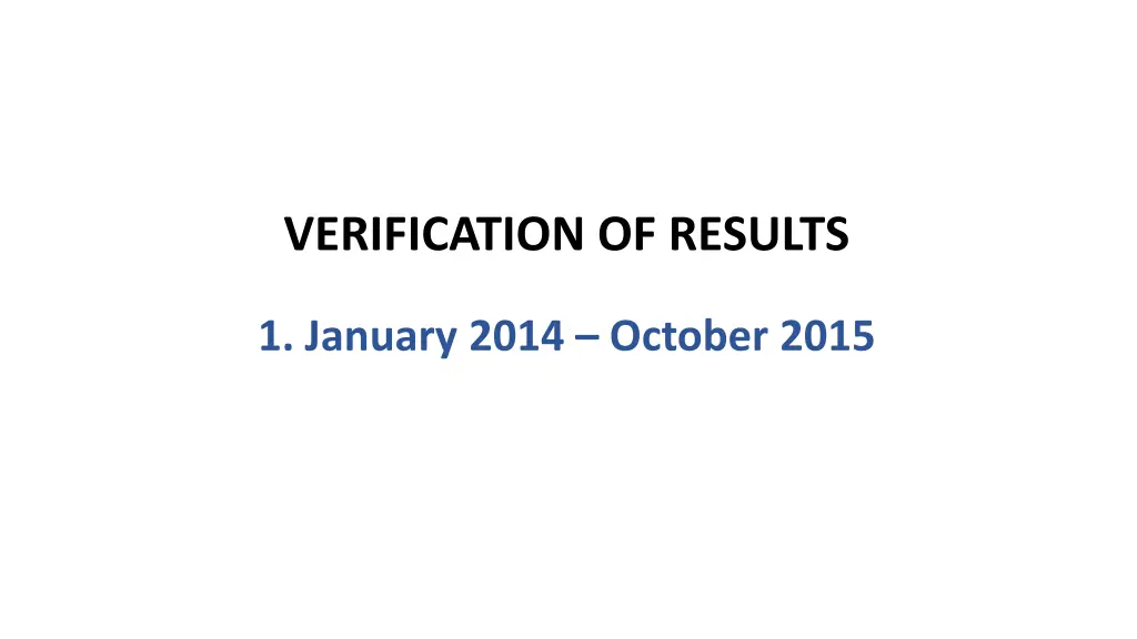verification of results