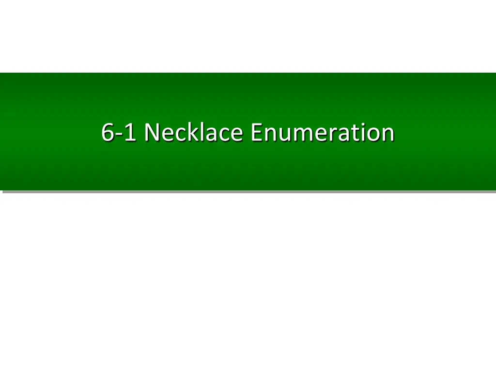 6 1 necklace enumeration