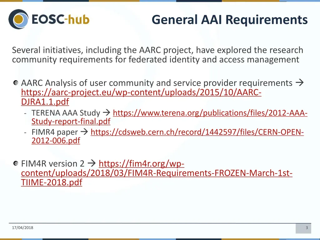 general aai requirements