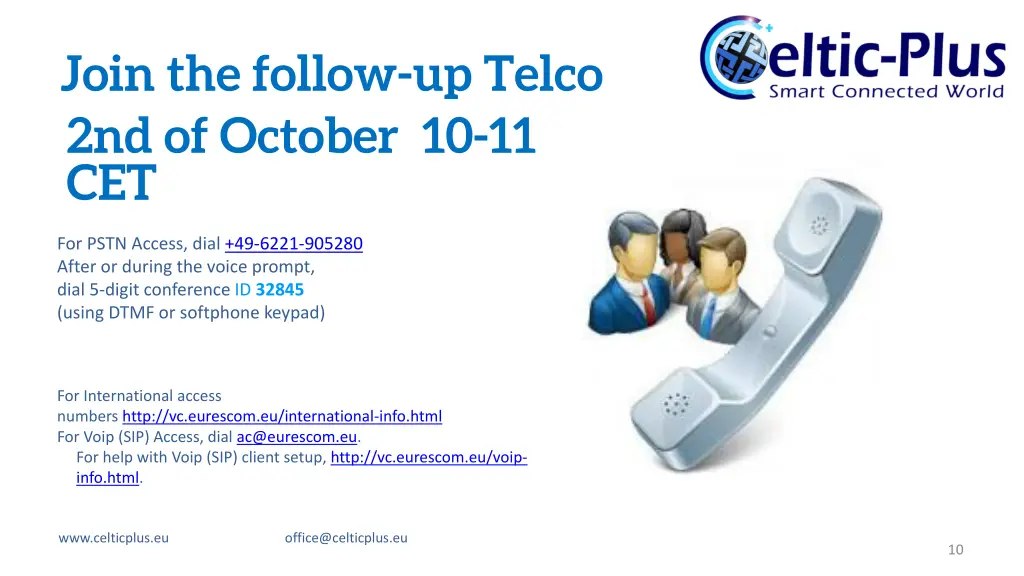 join the follow up telco 2nd of october 10 11 cet
