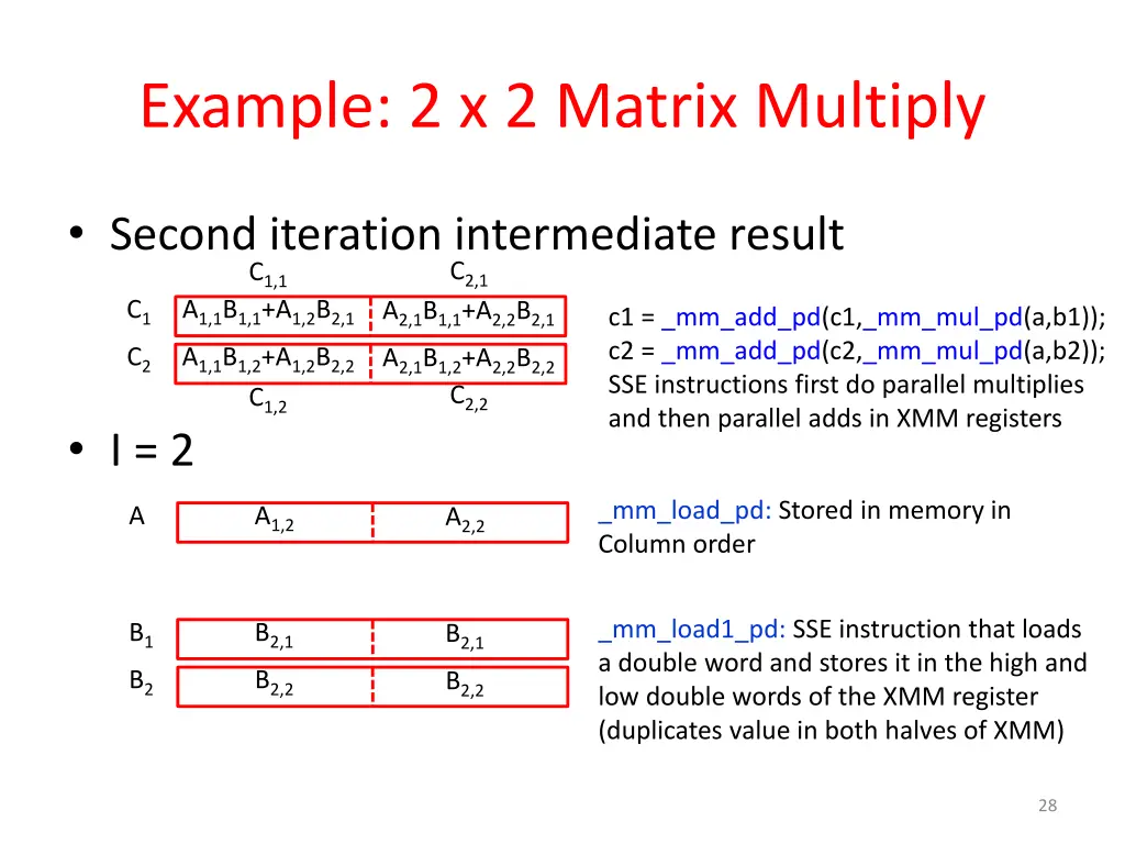 example 2 x 2 matrix multiply 5