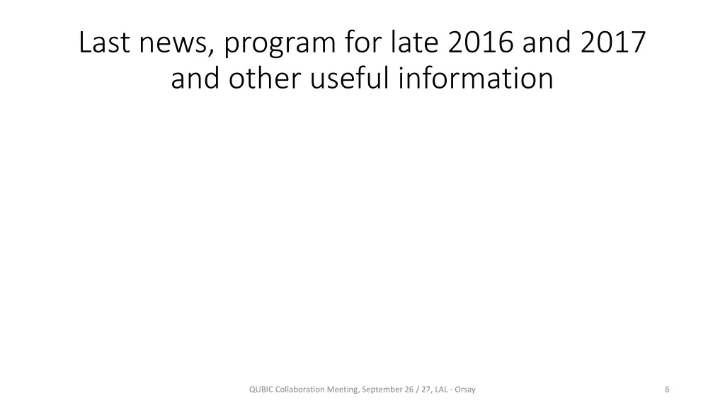last news program for late 2016 and 2017