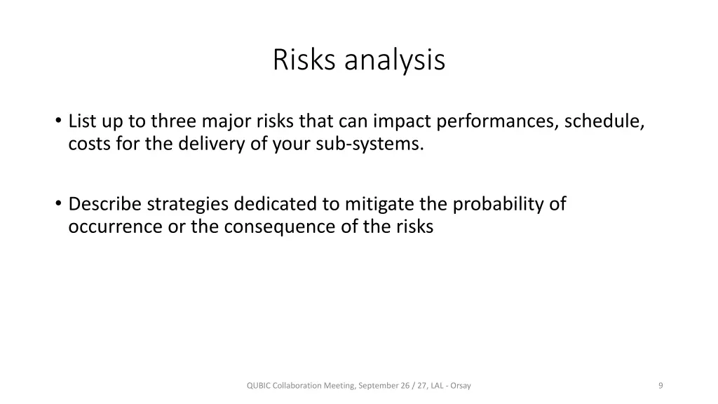 risks analysis