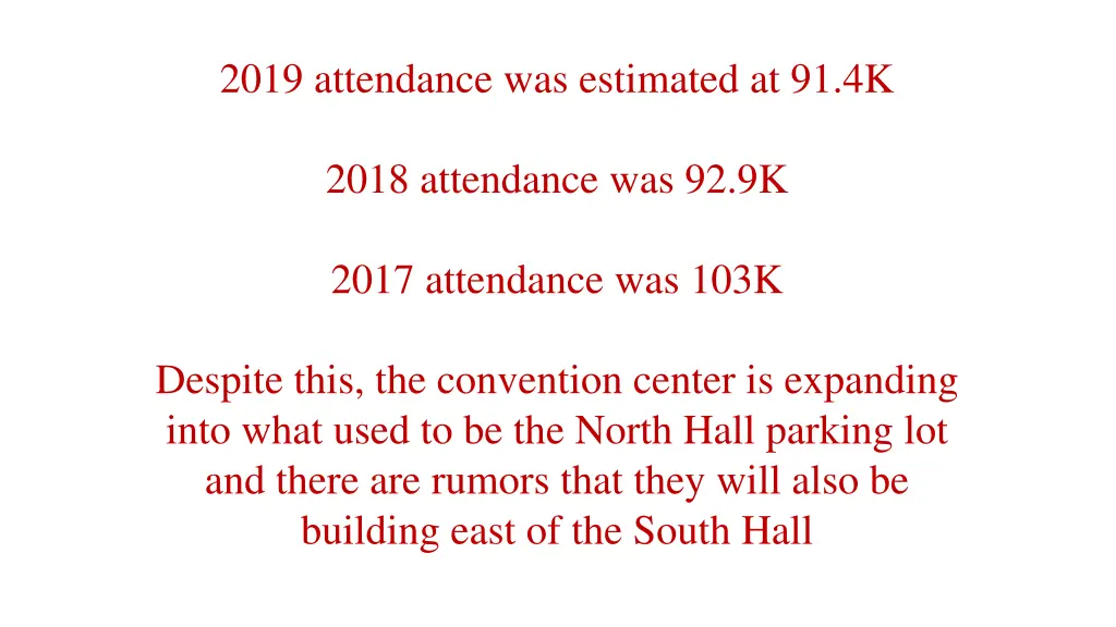 2019 attendance was estimated at 91 4k