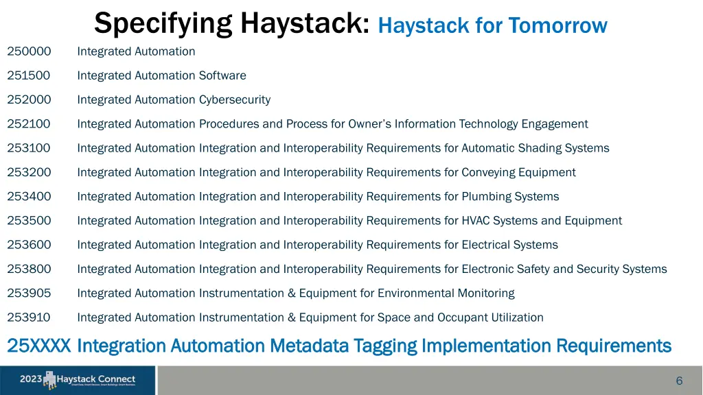 specifying haystack haystack for tomorrow