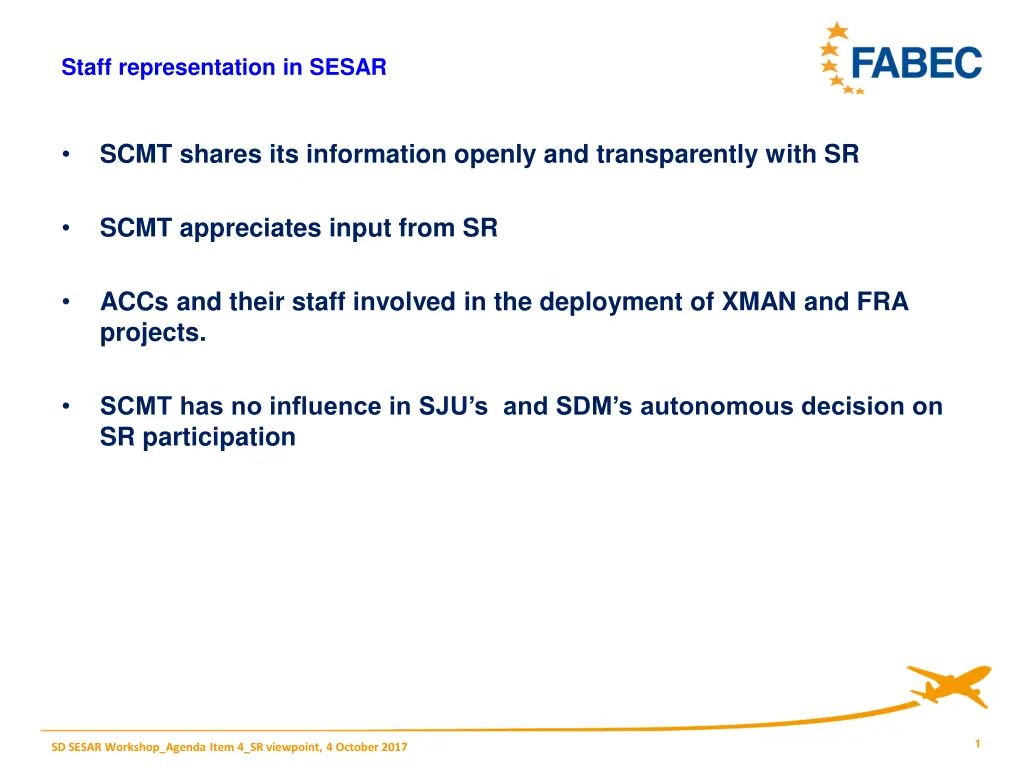staff representation in sesar