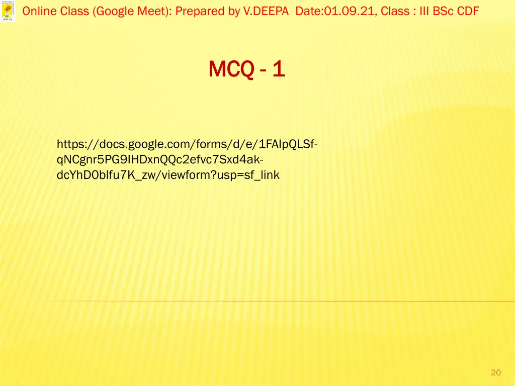 online class google meet prepared by v deepa date 18