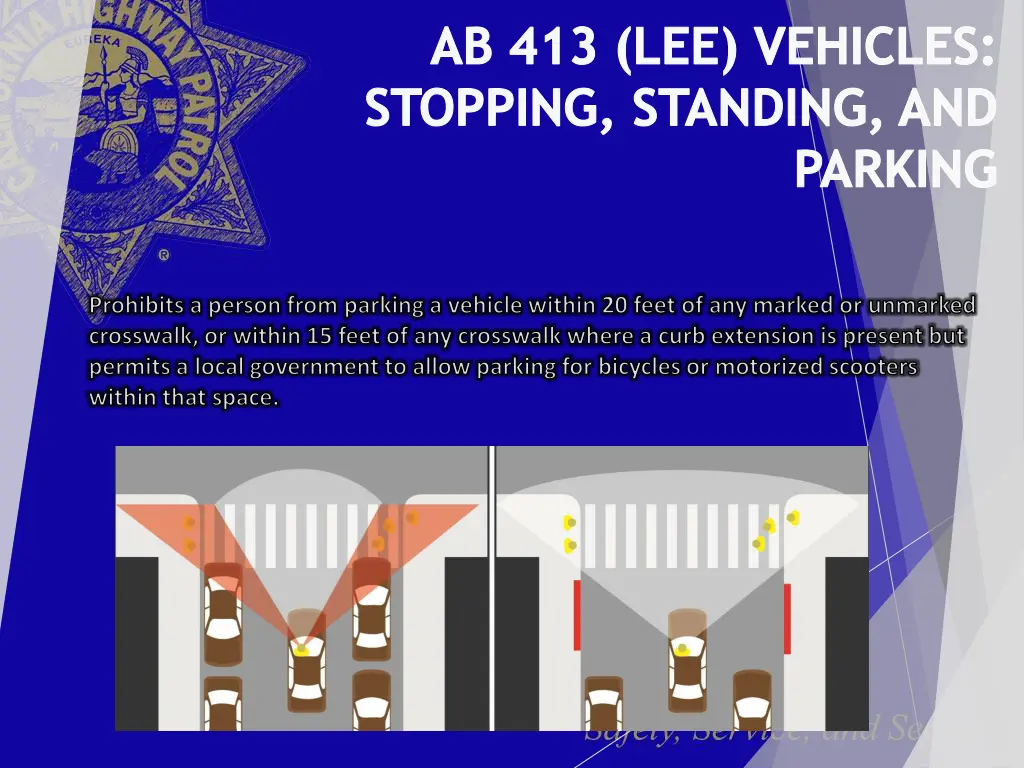 ab 413 lee vehicles stopping standing and