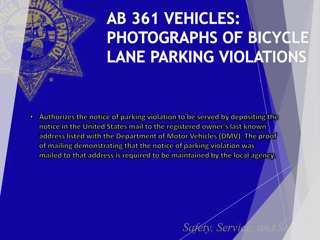 authorizes the notice of parking violation