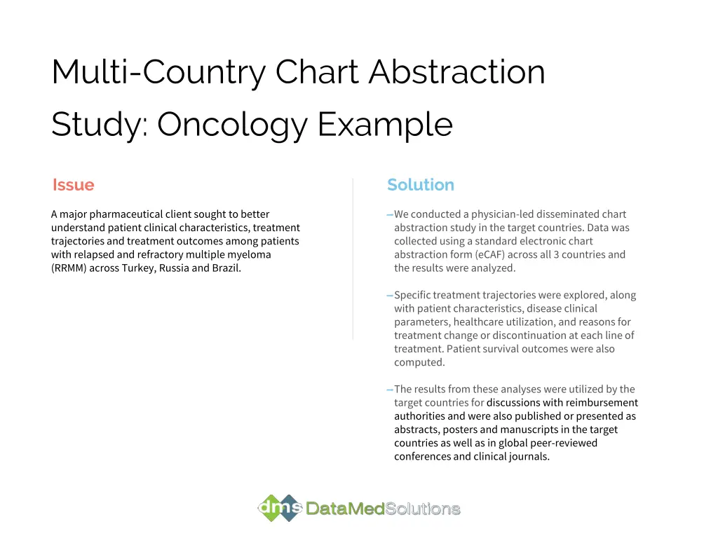 multi country chart abstraction study oncology