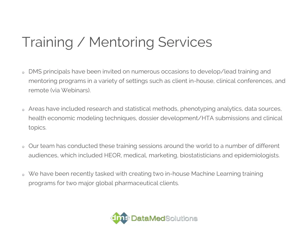 training mentoring services