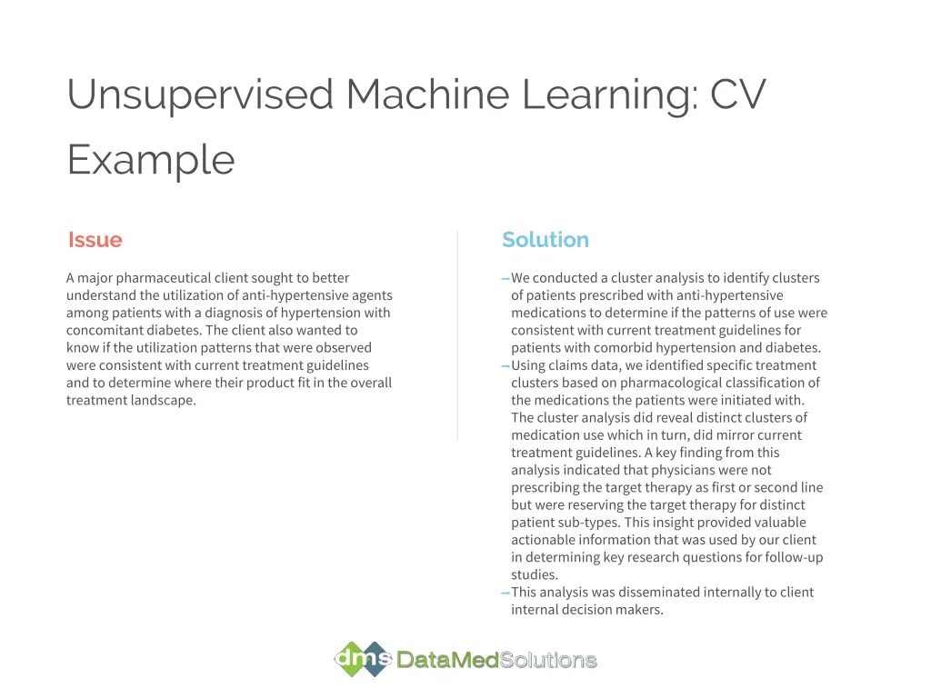 unsupervised machine learning cv example