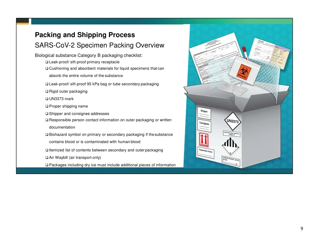 packing and shipping process sars cov 2 specimen