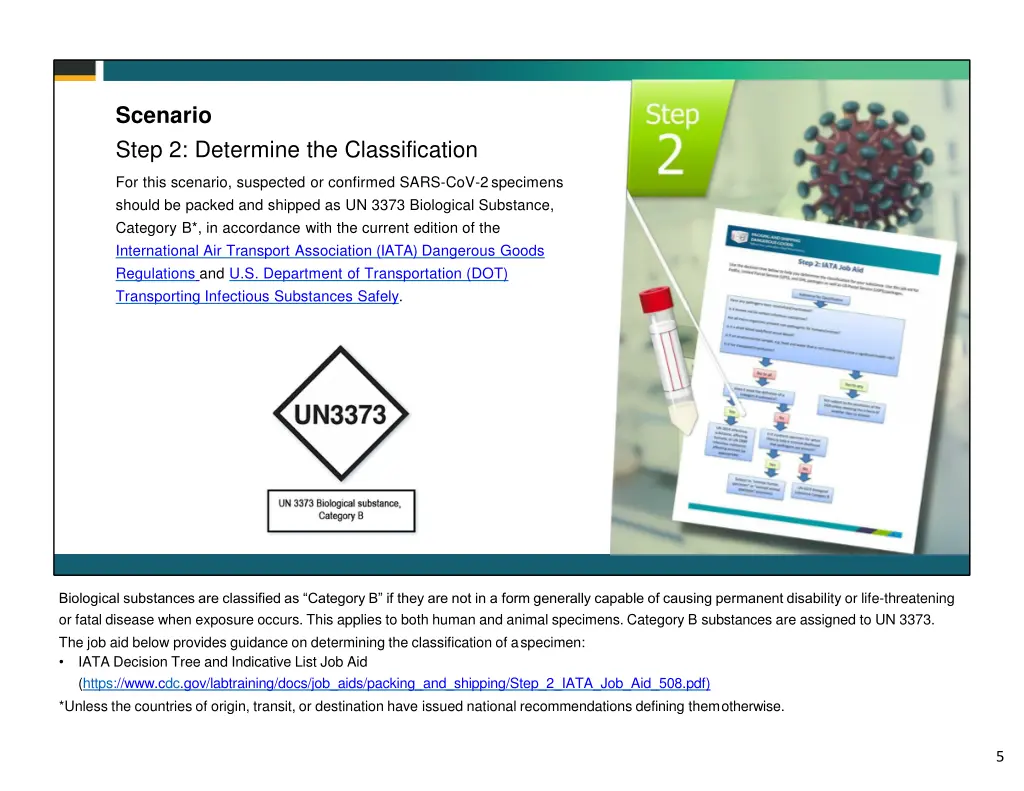 scenario step 2 determine the classification