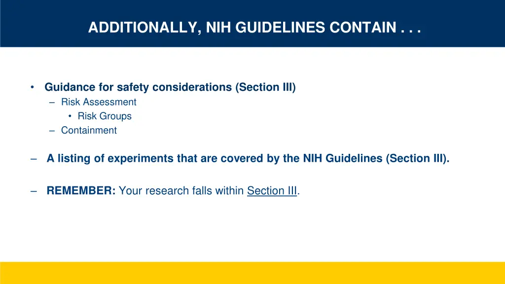 additionally nih guidelines contain