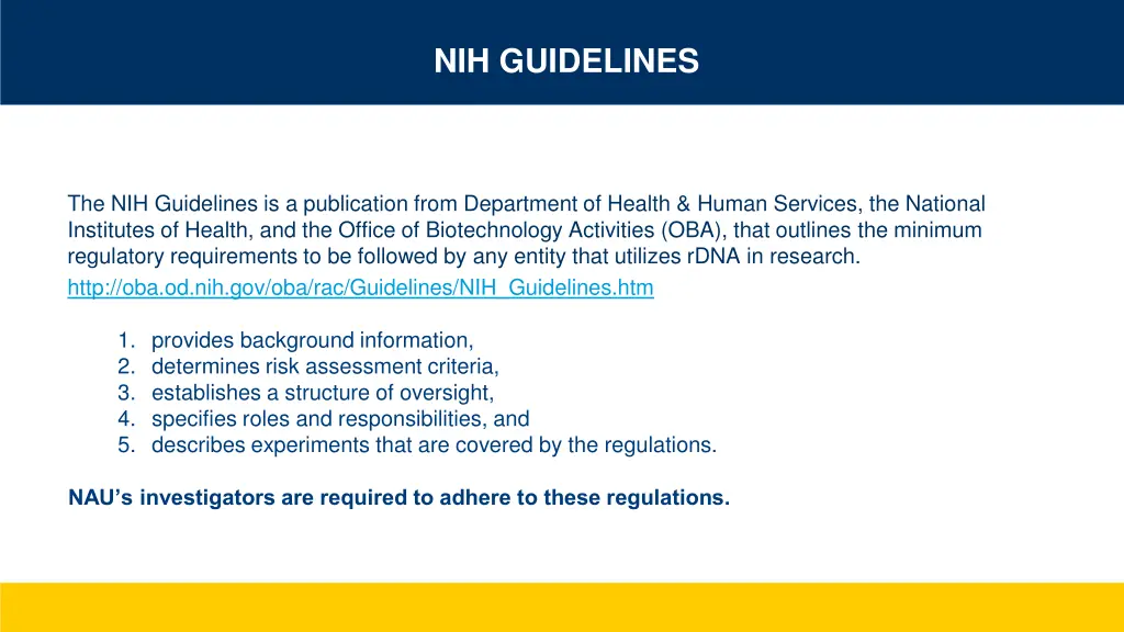 nih guidelines