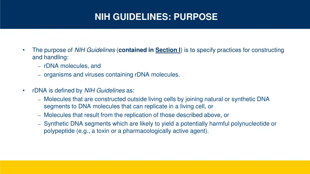 nih guidelines purpose