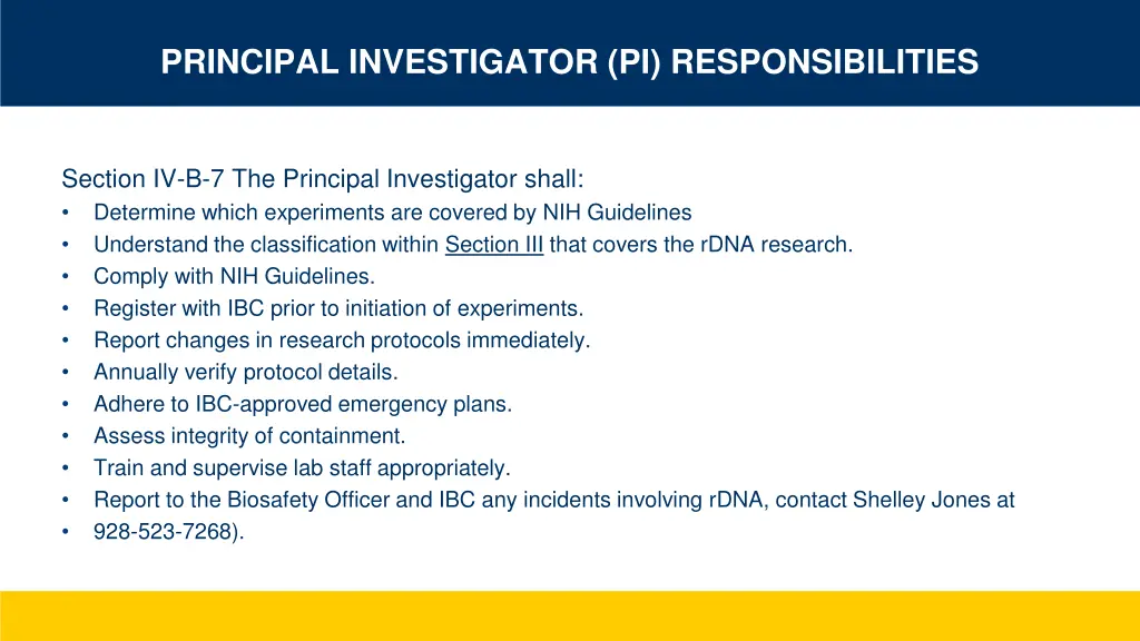 principal investigator pi responsibilities