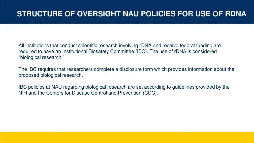 structure of oversight nau policies