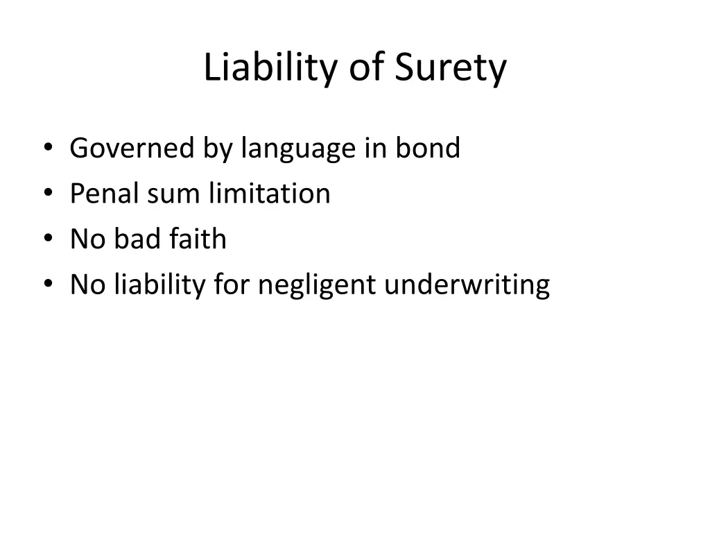 liability of surety