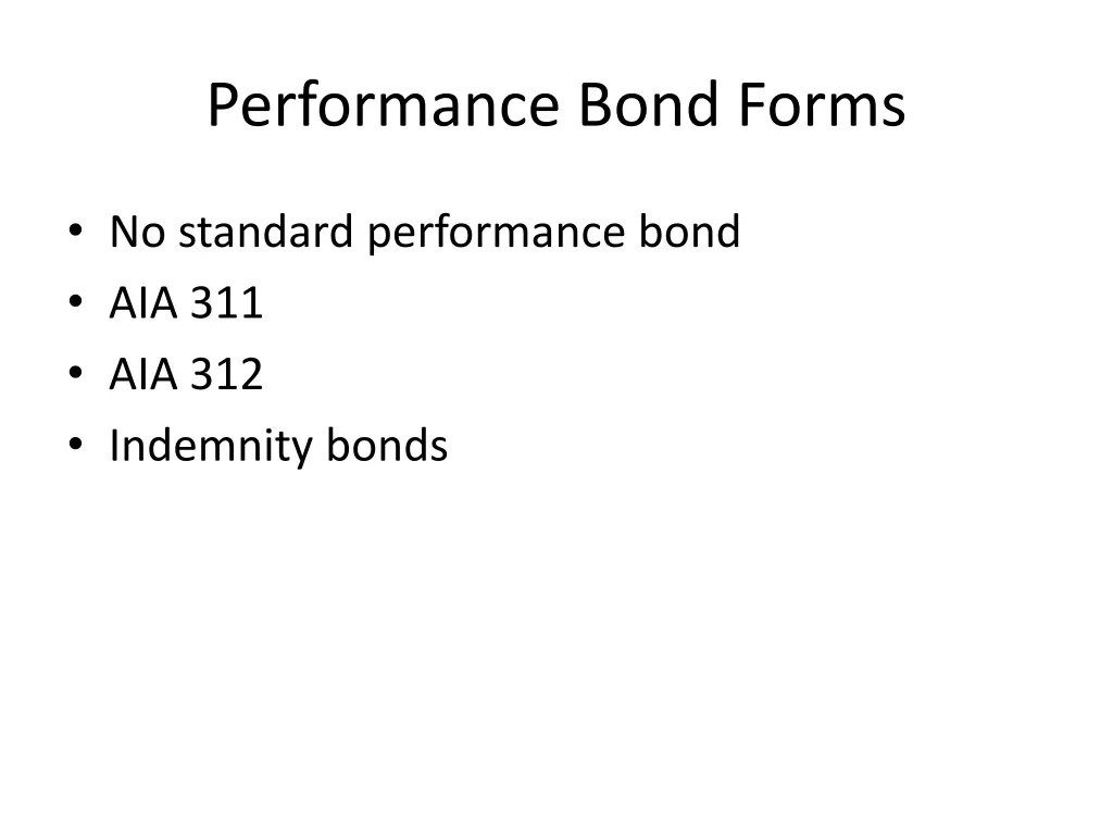 performance bond forms
