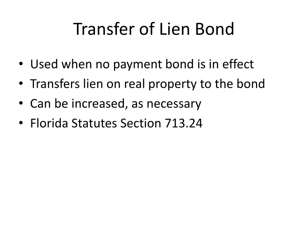 transfer of lien bond