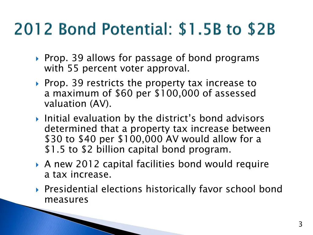 prop 39 allows for passage of bond programs with