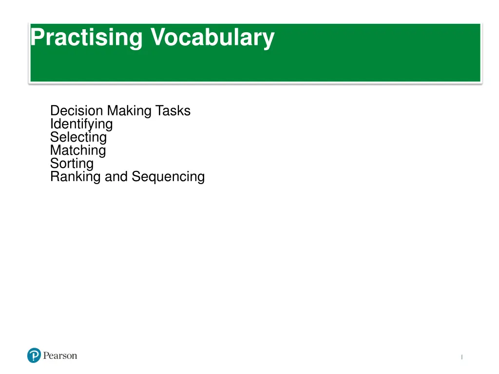 practising vocabulary