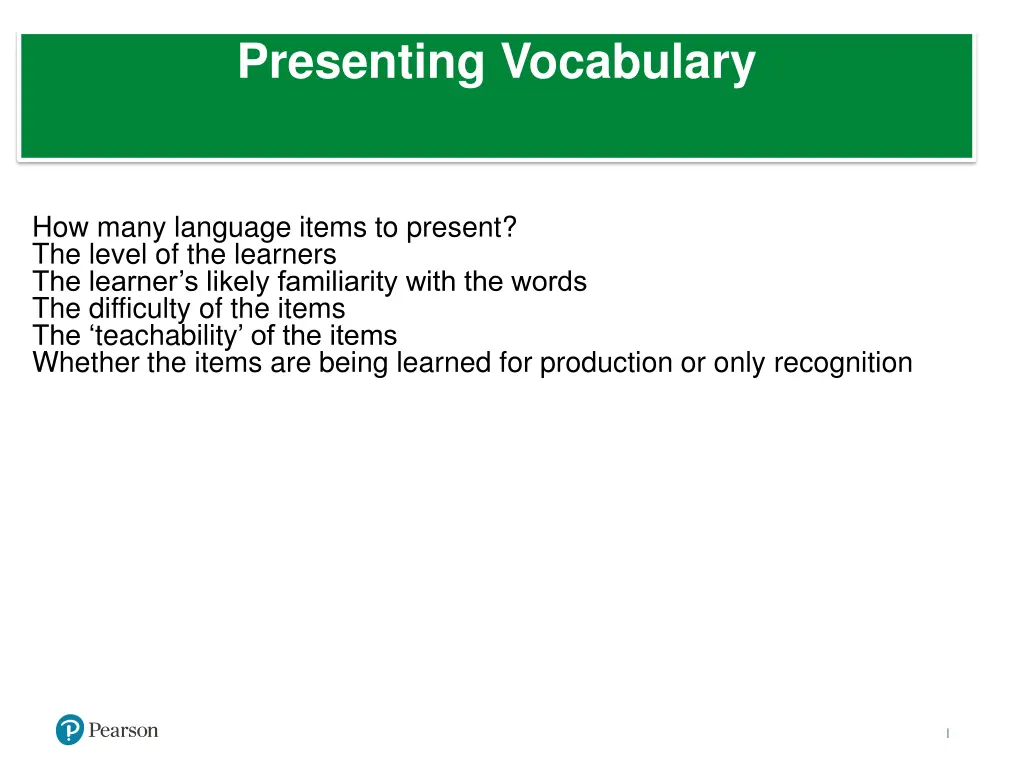presenting vocabulary