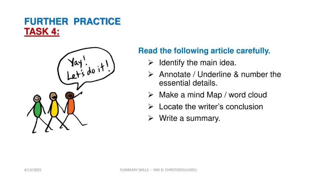 further practice task 4