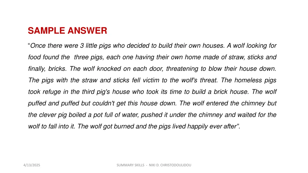 sample answer