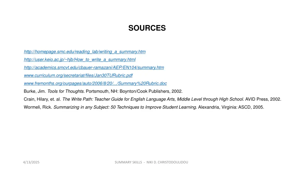 sources